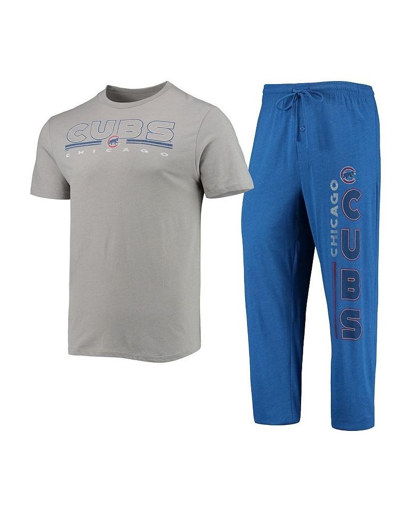 Men's Royal, Gray Chicago Cubs Meter T-shirt and Pants Sleep Set $32.20 Pajama