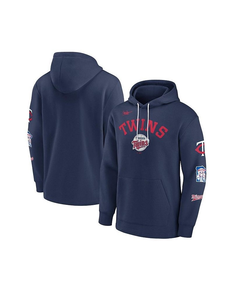 Men's Navy Minnesota Twins Rewind Lefty Pullover Hoodie $45.60 Sweatshirt