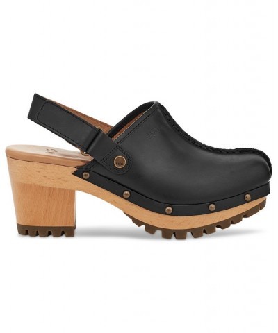 Women's Lanni Studded Slip-On Slingback Platform Clogs Black $65.60 Shoes