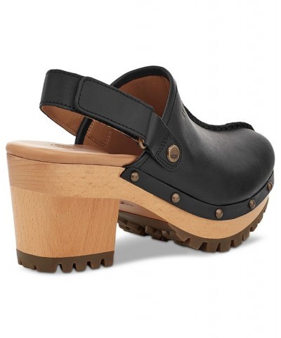 Women's Lanni Studded Slip-On Slingback Platform Clogs Black $65.60 Shoes