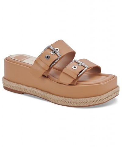 Women's Canyon Flatform Demi Wedge Sandals Tan/Beige $60.20 Shoes