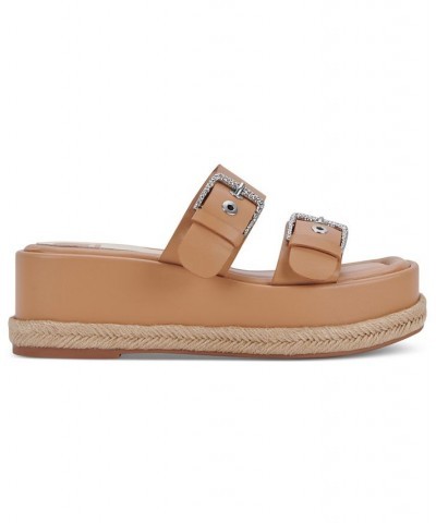 Women's Canyon Flatform Demi Wedge Sandals Tan/Beige $60.20 Shoes