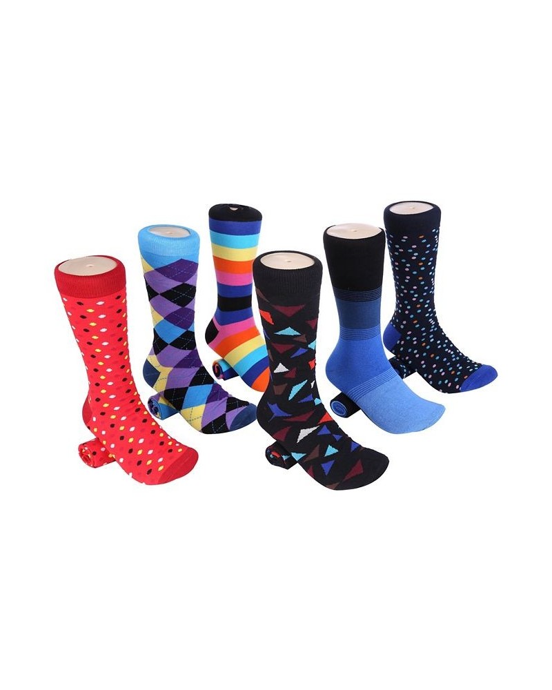 Men's Bold Designer Dress Socks Pack of 6 PD04 $15.98 Socks