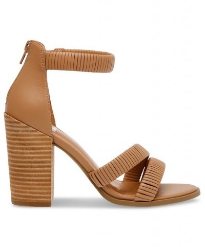 Women's Bleeker Ankle-Strap City Sandals Brown $47.17 Shoes