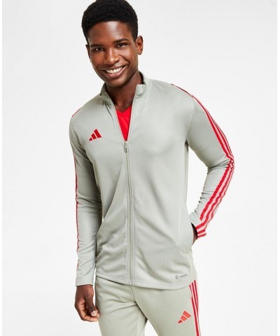 Men's Tiro 23 Slim-Fit Performance 3-Stripes Track Jacket Green $29.90 Jackets