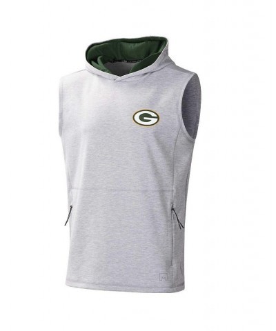 Men's Heather Gray Green Bay Packers Action Sleeveless Pullover Hoodie $36.75 T-Shirts