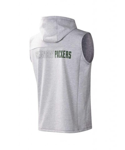 Men's Heather Gray Green Bay Packers Action Sleeveless Pullover Hoodie $36.75 T-Shirts