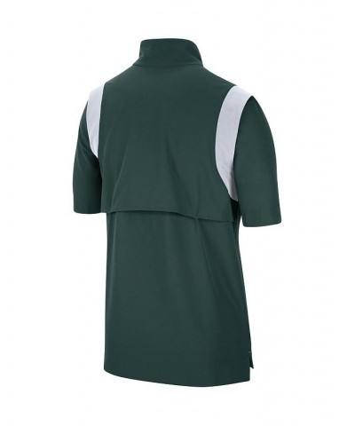 Men's Green Michigan State Spartans 2021 Coaches Short Sleeve Quarter-Zip Jacket $31.00 Jackets