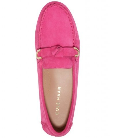 Women's Evelyn Bow Driver Loafers Pink $51.00 Shoes