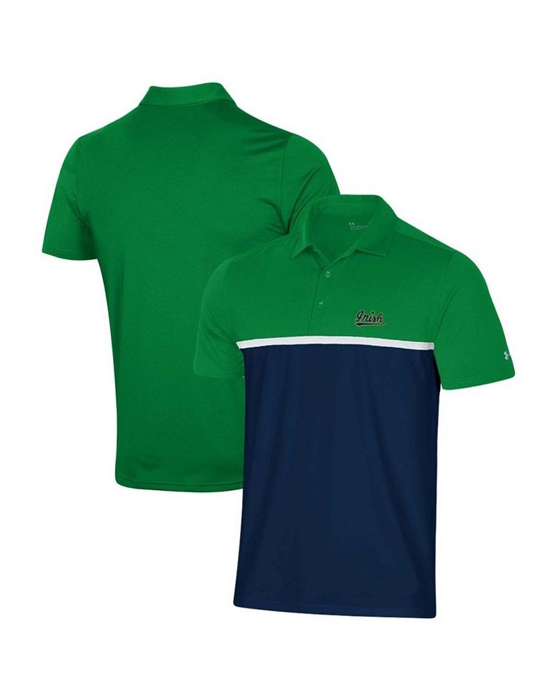 Men's Navy and Green Notre Dame Fighting Irish HeatGear Game Day Polo Shirt $23.20 Polo Shirts