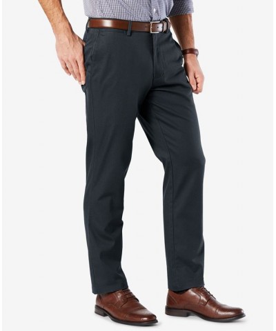 Men's Signature Lux Cotton Athletic Fit Stretch Khaki Pants Gray $28.80 Pants