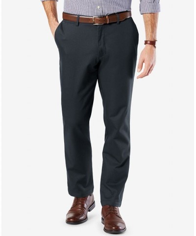 Men's Signature Lux Cotton Athletic Fit Stretch Khaki Pants Gray $28.80 Pants