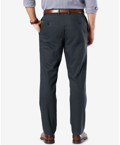 Men's Signature Lux Cotton Athletic Fit Stretch Khaki Pants Gray $28.80 Pants