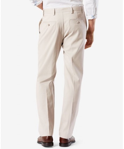 Men's Easy Classic Pleated Fit Khaki Stretch Pants Cloud $22.00 Pants