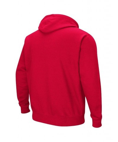 Men's Red Boston University Arch and Logo Pullover Hoodie $26.40 Sweatshirt