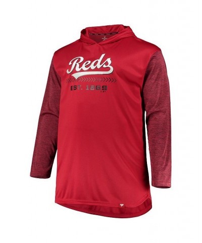 Men's Red and Heathered Red Cincinnati Reds Big and Tall Wordmark Club Pullover Hoodie $42.11 Sweatshirt