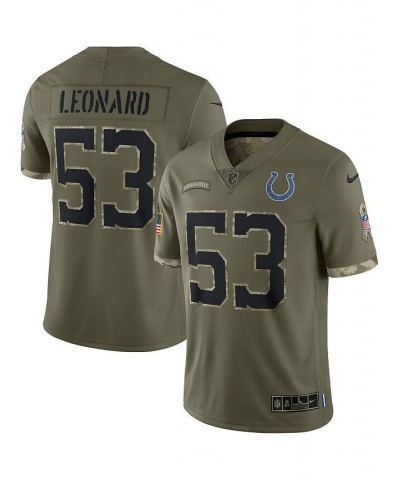 Men's Shaquille Leonard Olive Indianapolis Colts 2022 Salute To Service Limited Jersey $65.12 Jersey