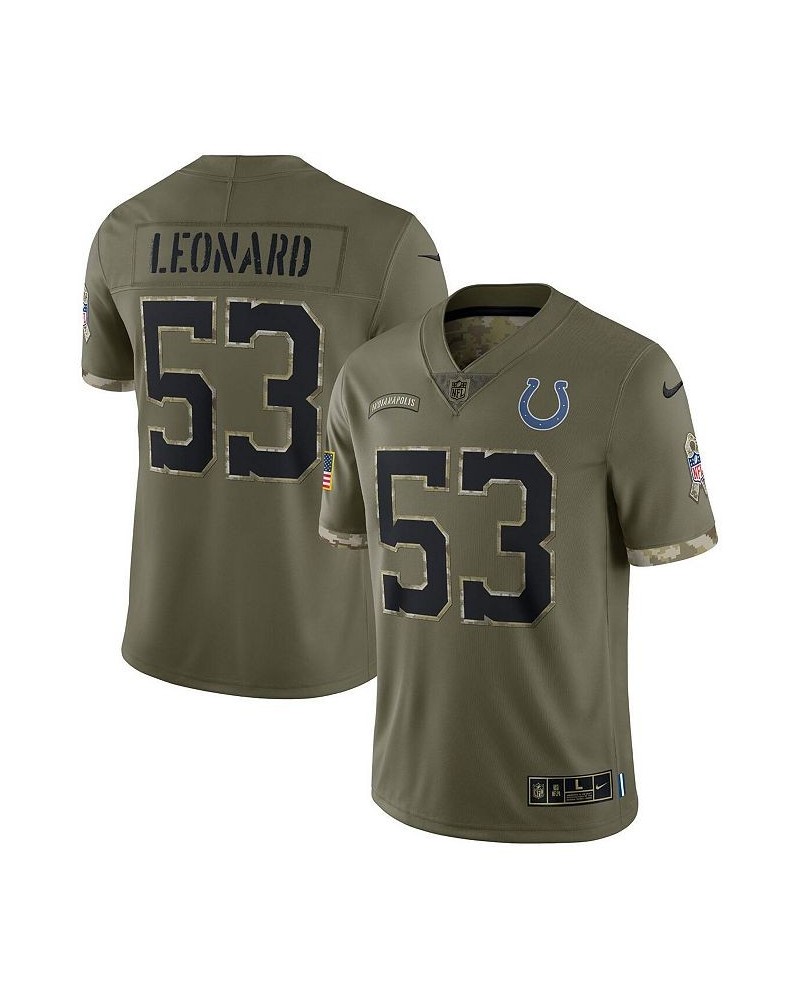 Men's Shaquille Leonard Olive Indianapolis Colts 2022 Salute To Service Limited Jersey $65.12 Jersey