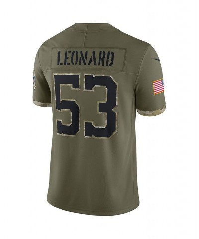 Men's Shaquille Leonard Olive Indianapolis Colts 2022 Salute To Service Limited Jersey $65.12 Jersey