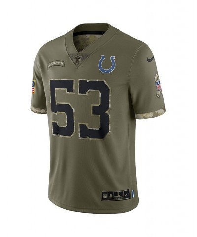 Men's Shaquille Leonard Olive Indianapolis Colts 2022 Salute To Service Limited Jersey $65.12 Jersey