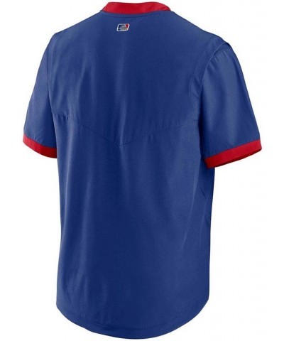 Men's Royal, Red Chicago Cubs Authentic Collection Short Sleeve Hot Pullover Jacket $48.59 Jackets