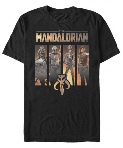 Star Wars Men's Mandalorian Boba Fett Group Panels T-shirt Black $19.94 T-Shirts