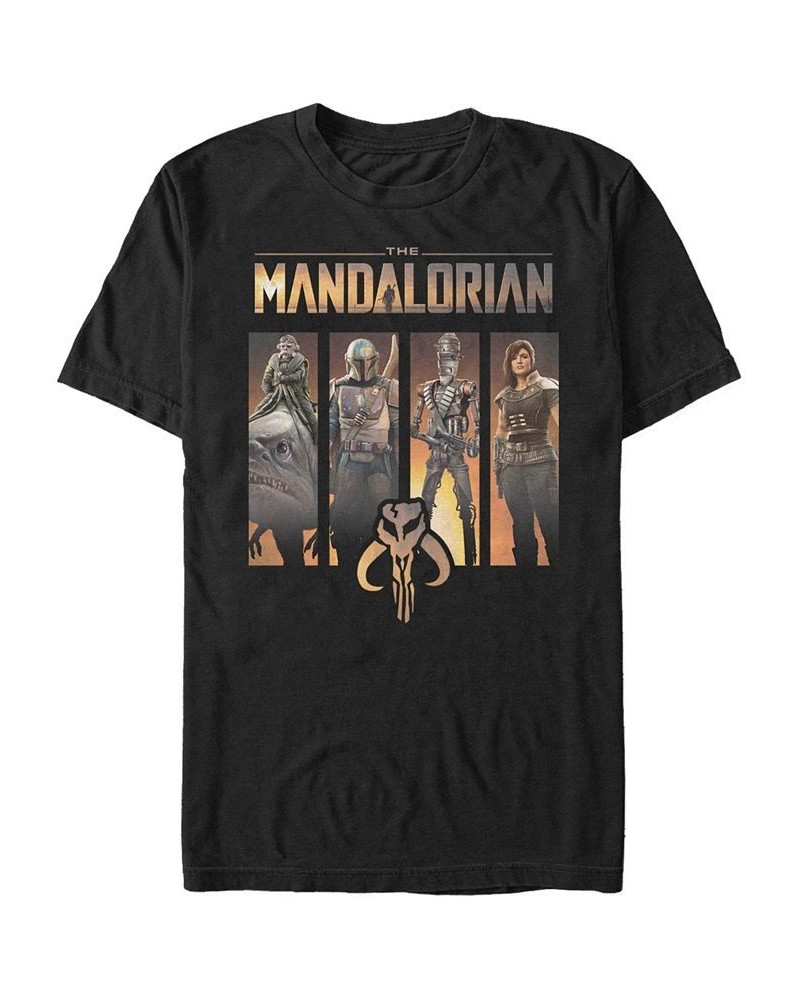 Star Wars Men's Mandalorian Boba Fett Group Panels T-shirt Black $19.94 T-Shirts