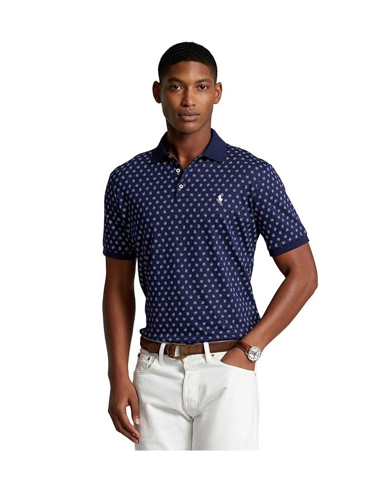 Men's Classic-Fit Soft Cotton Polo Shirt Blue $62.10 Polo Shirts