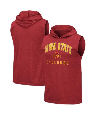 Men's Heathered Cardinal Iowa State Cyclones Varsity Hoodie Tank Top $17.60 T-Shirts