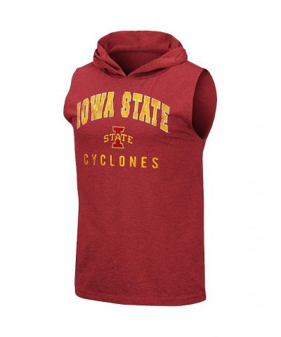 Men's Heathered Cardinal Iowa State Cyclones Varsity Hoodie Tank Top $17.60 T-Shirts