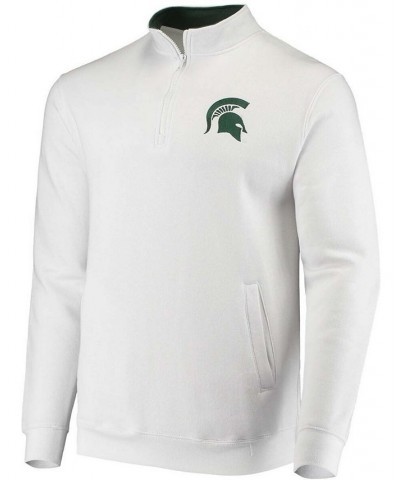 Men's White Michigan State Spartans Tortugas Logo Quarter-Zip Jacket $32.99 Sweatshirt