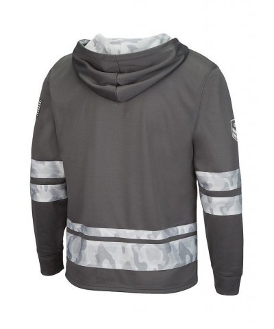 Men's Gray Wisconsin Badgers OHT Military-Inspired Appreciation Lace-Up Pullover Hoodie $33.60 Sweatshirt