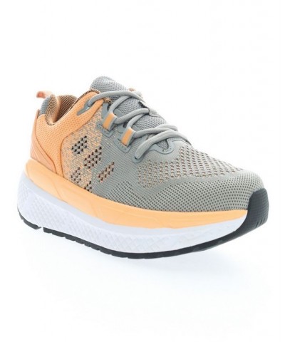 Women's Ultra Lace Up Sneakers Gray, Peach $56.38 Shoes