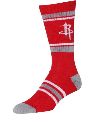 Men's Red Houston Rockets Stripe Crew Socks $8.31 Socks