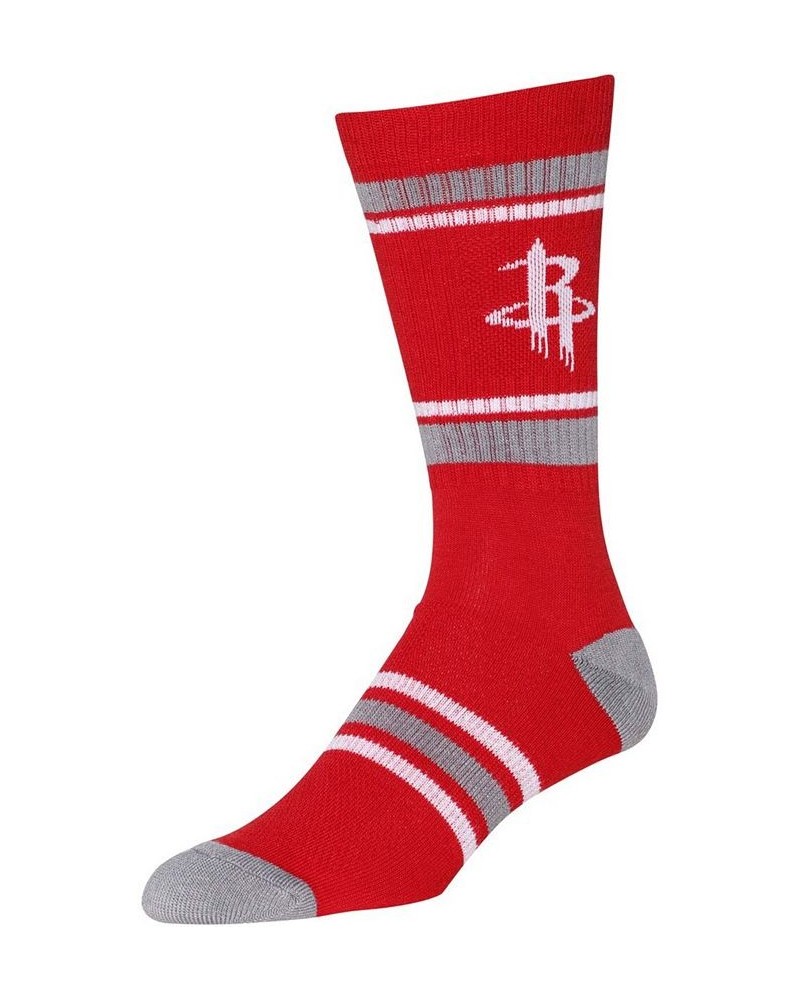 Men's Red Houston Rockets Stripe Crew Socks $8.31 Socks