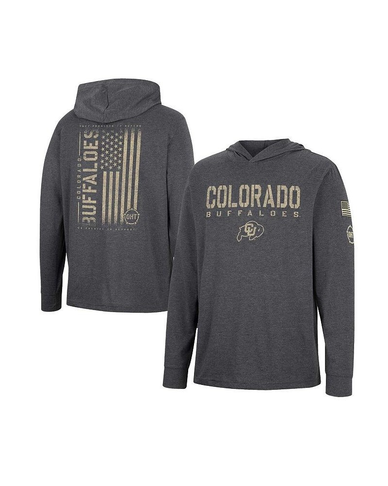 Men's Charcoal Colorado Buffaloes Team OHT Military-Inspired Appreciation Hoodie Long Sleeve T-shirt $29.14 T-Shirts