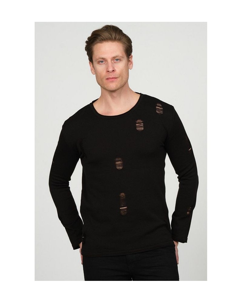 Men's Modern Distorted Sweater Black $43.05 Sweaters