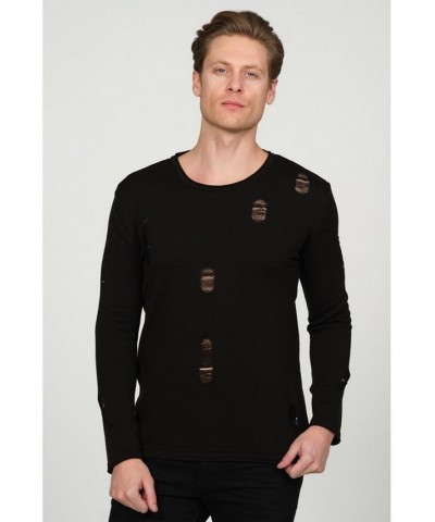 Men's Modern Distorted Sweater Black $43.05 Sweaters