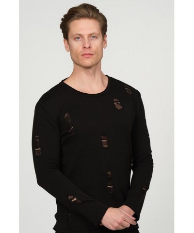 Men's Modern Distorted Sweater Black $43.05 Sweaters