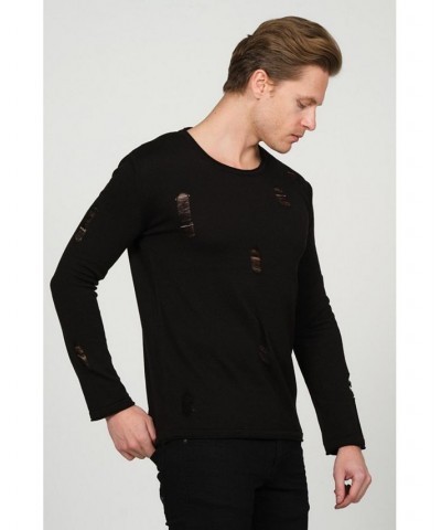 Men's Modern Distorted Sweater Black $43.05 Sweaters