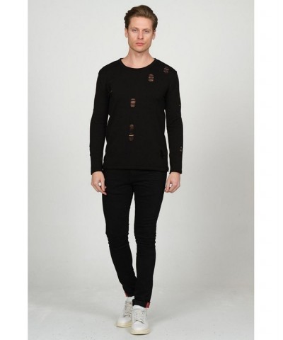 Men's Modern Distorted Sweater Black $43.05 Sweaters