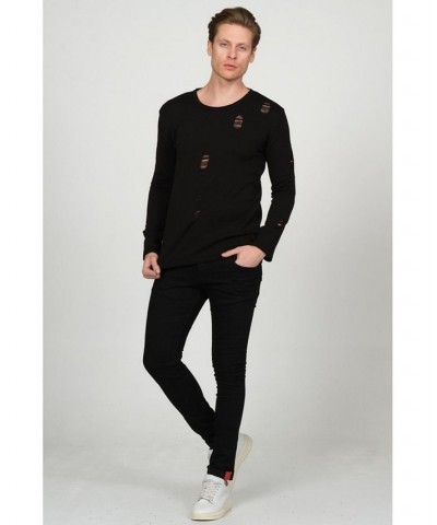 Men's Modern Distorted Sweater Black $43.05 Sweaters