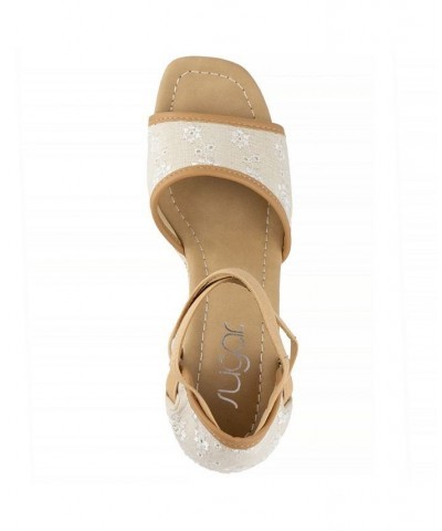 Women's Harlow Wedge Sandals White $18.49 Shoes