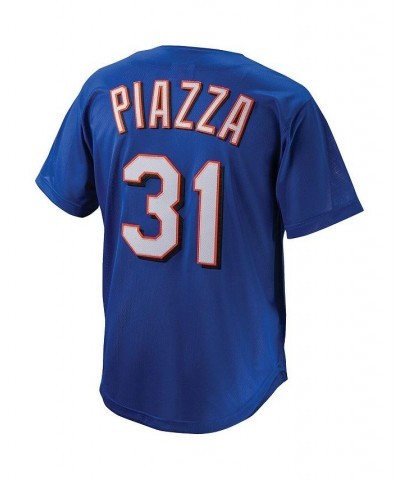 Men's Mike Piazza Royal New York Mets Cooperstown Collection Mesh Batting Practice Button-Up Jersey $57.40 Jersey