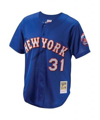 Men's Mike Piazza Royal New York Mets Cooperstown Collection Mesh Batting Practice Button-Up Jersey $57.40 Jersey