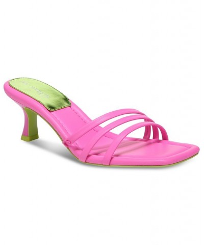 Cecily Strappy Kitten-Heel Sandals Pink $39.60 Shoes