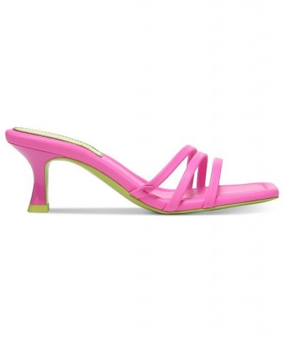 Cecily Strappy Kitten-Heel Sandals Pink $39.60 Shoes