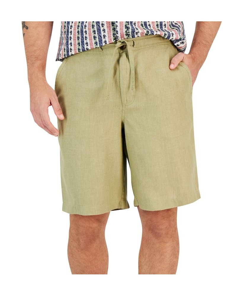 Men's 100% Linen Drawstring Shorts PD05 $14.08 Shorts