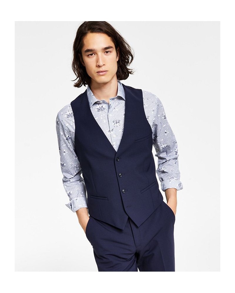 Men's Slim-Fit Wool Suit Vest Navy $31.89 Vests