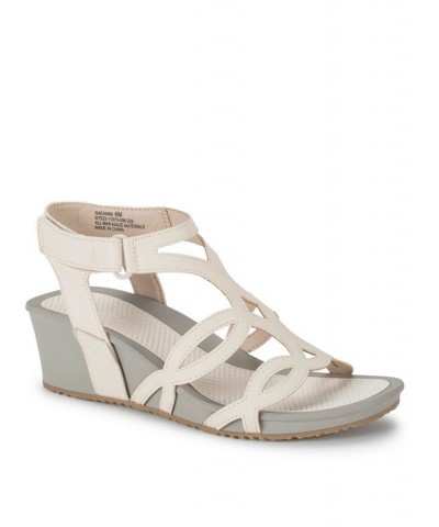 Women's Raeanne Wedge Sandal Ivory/Cream $46.28 Shoes